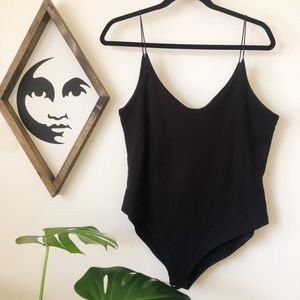 Black Scoop Neck Bodysuit